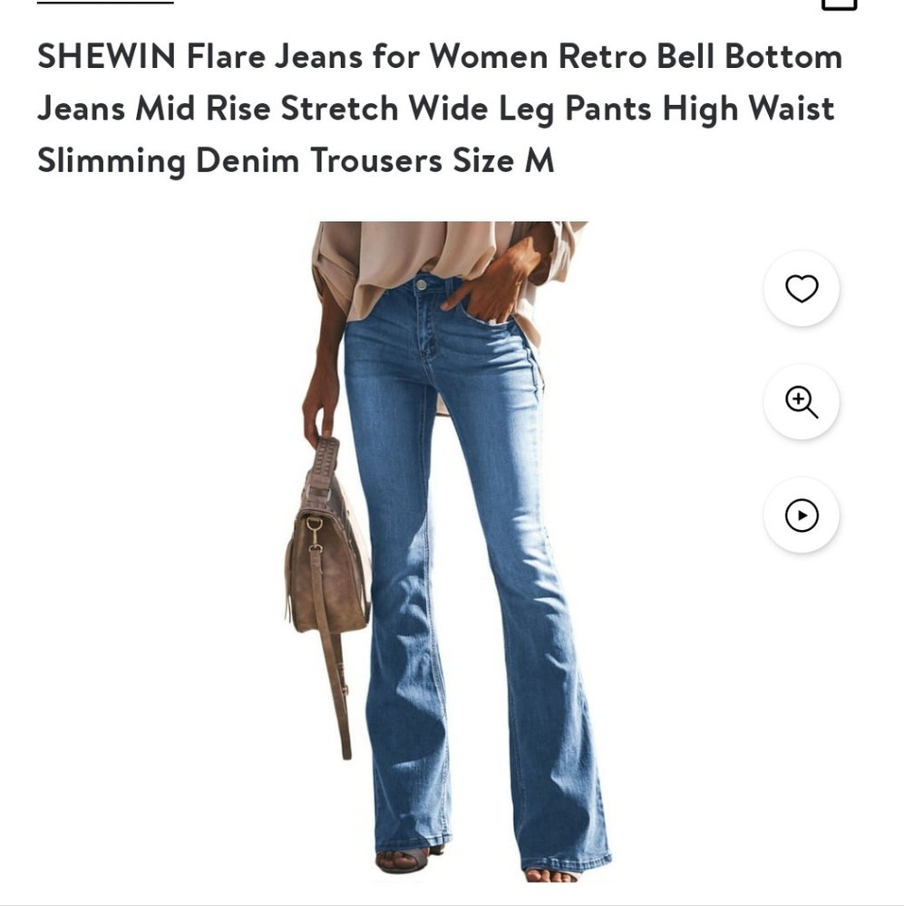 Shewin retro jeans size medium 29w 32.5 l